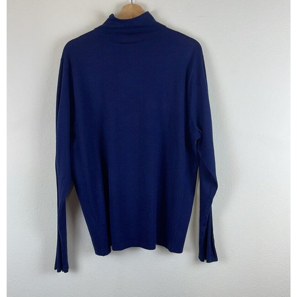 RLX RALPH LAUREN MEN'S HALF-ZIP MERINO WOOL NAVY BLUE SWEATER SIZE XL - Picture 6 of 10